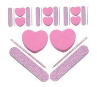 PACKOVE 20 Sets Nail Tool Kit with Nail Buffing Files Heart Shaped Sponge File for Professional Home Use for Smooth Polishing Precise Application