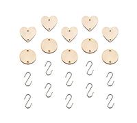 PACKOVE 200 Pcs Unfinished Pendant Wooden Pendant DIY Hanging Ornament Not Easy to Fade Assorted Color Two Holes Creative Style for Window Festive Christmas Decoration