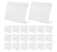 PACKOVE 20pcs Acrylic L-Shaped Sign Display Holders for Price Tags and Name Labels, Sturdy Upright Design Label Slot, for Store and Home Refrigerator Use