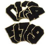 PACKOVE 20pcs Black Number Embroidered Patches 8cm, Towel Stitch 0-9 Digit Appliques for Clothing Repair and Decorative Sewing Crafts