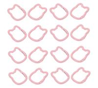 PACKOVE 20pcs Cute Cat Carabiner Clip Cream Colored Keychain Holder with User Friendly Spring Ring for DIY Projects Backpacks and Purses Adorable Fuzzy Cat Design