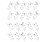 PACKOVE 20pcs Double-Sided Adhesive Spring Badge Clips Plastic Name Card Holders Sticky Small Hanging Clips for Office and DIY Use