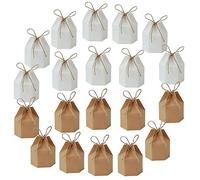 PACKOVE 20pcs European Style Kraft Paper Gift Boxes Hexagonal Candy Storage Packaging Durable Tear Resistant Present Paper Boxes for Holiday Candy Wrapping and Gift Giving