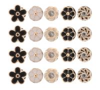 PACKOVE 20pcs Flower Brooch Buttons Set, Detachable Lapel Pins with Adjustable Clasp, Japanese Korean Style Floral Breastpin for Dress, DIY Craft and Clothing Accessories
