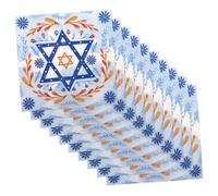 PACKOVE 20pcs Hanukkah Disposable Napkins Soft Paper Dessert Towels Menorah Lights Design Jewish Table Decor for Hanukkah Party Convenient Single Use Festive Dining Accessory