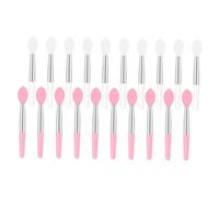 PACKOVE 20pcs Portable Silicone Lip Brush for Makeup Artists and Daily Use Reusable Lipstick and Lip Gloss Applicators Soft Mini Cosmetic Brushes in White Pink Easy to Carry for Travel and