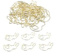 PACKOVE 20pcs Rabbit Paper Clips Multi-use Paperclips Metal Cute Shape Light Weight Practical Clips for Display Cards and Photos, Keep Documents Neat and Convenient Daily Use