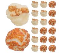 PACKOVE 20pcs Simulated Popcorn Bulk Chocolate White DIY Garland Photo Props Kitchen Decor Fake Food Props Mini Charms for Crafts Artificial Popcorn