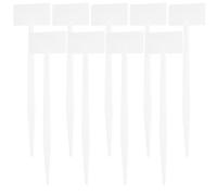 PACKOVE 20pcs T-Shaped White Pp Plant Labels for Outdoor Use, Easy to Write and Insert into Soil, for Flower Pots and Classroom Projects, Sturdy Garden Markers for Herb and Vegetable