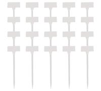 PACKOVE 20pcs T-Type Plant Labels Plastic Sturdy Garden Planter Signs with Bevel Design White Simple Style Easy to Insert Comfortable Reading for Nursery and Greenhouse