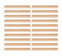 PACKOVE 20pcs Wooden Domino Tile Stands with 19cm Letter Base, Domino Holders Tray for Mexican Train Game, Wooden Card Holder Rack for Board Game Organizer and DIY Craft Display