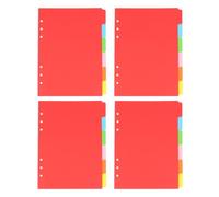 PACKOVE 24pcs A5 Candy Colour Loose-Leaf Binder Dividers with 6 Holes, Paper Index Tabs for Easy Classification and Management, Suitable for Reports and Notebooks at School or Work