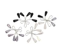 PACKOVE 24pcs Black White Grey Pearl Hijab Clips U-shaped Scarf Brooch Pins for Muslim Women Headscarf Fixed Pin Accessories