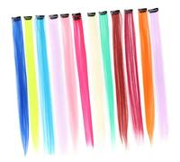 PACKOVE 24pcs Hair Extensions Clip Long Straight One-piece Hair for Women Seamless and Realistic Various Bright Colors for Glamorous Looks