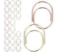 PACKOVE 24pcs Mini Metal Paper Clips Set, Creative Tiny Paperclip Bookmarks for Office and School, Mixed Gold and Rose Gold Geometric Document Clips for Stationery Organization