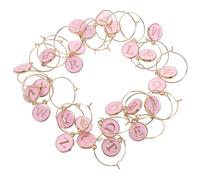 PACKOVE 26pcs Alphabet Wine Cup Charms Wine Glass Charm Zinc Alloy Unique Stylish Letter Pattern Decorative Marker Easy Installation and Removal for Parties and Banquets