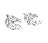 PACKOVE 2pcs 2026 Zodiac Animal Horse Brooch Pins Hollow Alloy Silver Lapel Pin Decorative Suit Accessories for Women and Men Year of The Horse Jewelry