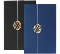 PACKOVE 2pcs A4 Paper Certificate Covers Folder Set, Navy Blue and Black with Gold Foil, Document Protective Sleeve for Awards, Diplomas, Contracts, Graduation Certificates
