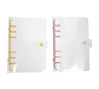 PACKOVE 2pcs A6 Pvc Loose Leaf Binder Notebook Cover Journal Binder Shells with 6-ring Refillable Diary Book Covers for Office and School Use (buttercup Yellow + Cherry Blossom Pink)