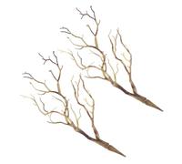 PACKOVE 2pcs Artificial Antler Twig Stems Light Brown Dried Tree Branches for Decoration Festive Halloween and Christmas Headpiece Accessories Lifelike Faux Branch Ornaments for DIY Craft