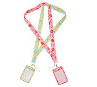 PACKOVE 2pcs Badge Holder with Fruit Pattern Lanyard Double-Sided School Id Card Cover and Transportation Card Protector for Students and Office Use