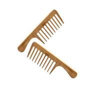 PACKOVE 2pcs Bamboo Wide Tooth Comb for Hair Styling for Detangling Curly Hair Men Women Effortless Styling Massage