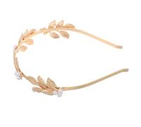 PACKOVE 2pcs Baroque Gold Pearl Headband Bridal Hairpiece with Leaf Design Elegant Wedding Headband for Brides Sophisticated Pearl Details Versatile Styling for Various Occasions