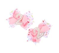 PACKOVE 2pcs Birthday Hair Bow Clips for Little and Teens Number Pearl Embellished Bowknot Barrettes Secure Hold Hair Accessories for Parties and Daily Wear
