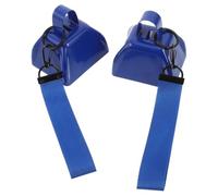 PACKOVE 2pcs Blue Handheld Cowbells with Wrist Strap and Stick, 3 Inch Iron Percussion Instrument for Fans, Loud Sound and Effortless Grip, for Football Games and Sporting Events
