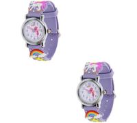 PACKOVE 2pcs Boy Girl Cartoon Watch for Boys and Girls Silicone Band Cute for Learning to Tell for Students and Toddlers