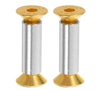 PACKOVE 2pcs Brass Knife Handle Fixing Rivets for DIY Knife Making Golden Solid round Head Rivets with M4 Screw Hole and 16-22mm Tightening Length Versatile Application and Easy