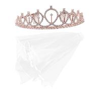 PACKOVE 2pcs Bride Veil Crown Headband Wedding Birthday Festival Headpiece for Women