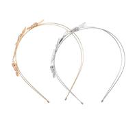 PACKOVE 2Pcs Butterfly Crown Headband Elegant Hair Accessories for Weddings Parties and Special Events Delicate High Crown Headpiece Gold Silver for Birthdays and Holidays