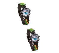 PACKOVE 2pcs Cartoon Boy Girl Watch Wrist Watch for Boy Girl Design Adorable Dinosaur Pattern for Young Students to Awareness