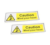 PACKOVE 2pcs Caution Warning Sign Watch Your Head Decal Low Ceiling Warning Sign Yellow Pvc Strong Adhesion Easy to Carry for Low Ceiling Safety