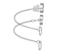 PACKOVE 2pcs Chain Ring Punk Adjustable Open Ring for Couples Comfortable Not Easy to Deform Graduation Anniversary