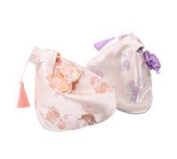 PACKOVE 2pcs Cheongsam Brocade Wristlet Chinese Hand Bag Asian Style Brocade Jacquard Fabrics Versatile Carry Wristlet Design Women Formal Events Orchid Motif