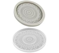 PACKOVE 2pcs Coaster Mold Cup Pad Mold Non-Stick Practical Anti-wear Material Assorted Colour for DIY and Family Gathering Crafts