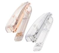PACKOVE 2pcs Creative Mini Staplers Made of Acrylic and Aluminum Alloy, Multi-function Desk Staplers that Hardly Jam Staples, for Office and School Use