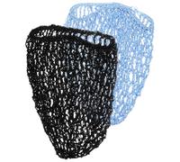 PACKOVE 2pcs Crochet Hair Net Sleeping Caps for Women Elastic Mesh Design Comfortable Hair Wrap for Various Styles Black and Light Blue for Sleeping