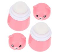 PACKOVE 2pcs Cute Cartoon Bear Powder Puff Case for Adult Body Powder Fluffy Talcum Puff Container Portable Empty Box for Even Application and Skin Care