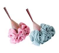 PACKOVE 2pcs Cute Ice Cream Shape Shower Loofahs Exfoliating Bath Sponge with Dense Mesh for Rich Bubbles for Daily Cleaning and Exfoliation Convenient Hanging Strap for Easy Drying