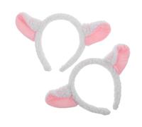 PACKOVE 2pcs Cute Lamb Ears Hair Band Soft Plush Sheep Horns Headband Animal Cosplay Accessories for Women and Girls Party Costume