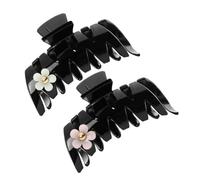 PACKOVE 2pcs Daisy Hair Claws for Women Durable Bathing Hair Clips Elegant Grippers for Ponytails White Pink