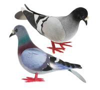 PACKOVE 2pcs Decorative Artificial Pigeon Birds for Garden Lawn and DIY Projects, Realistic Foam Feathered Bird Statues with Lifelike Appearance, Easy to Clean and Low Maintenance