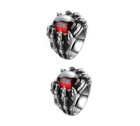 PACKOVE 2pcs Dragon Claw Ring Gem Ring for Men Gothic Punk Style Jewelry Creative Decorative for Men's Fashion
