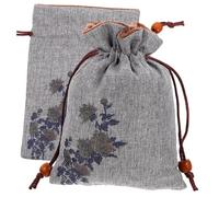 PACKOVE 2pcs Drawstring Pouch Dual Storage Bags for Candy Snacks and Stylish Grey Chrysanthemum Design for Parties and Celebrations