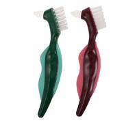 PACKOVE 2pcs Dual-Head Denture Cleaning Brush Dentures Prosthesis Brush for Deep Clean Toothbrush for Oral Care