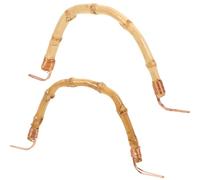 PACKOVE 2pcs Ergonomic Teapot Handles Replacement for Kettle and Teapot, Heat Resistant Bamboo and Copper Wire Material with Strong Bearing Capacity, Lightweight Simple Design for Home