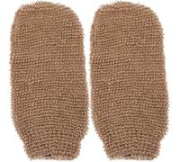 PACKOVE 2pcs Exfoliating Bathing Gloves for Body with Strong Decontamination Ability, Made of Sturdy Jute Fiber, for Indoor Home Use and Effective Chest and Body Care
